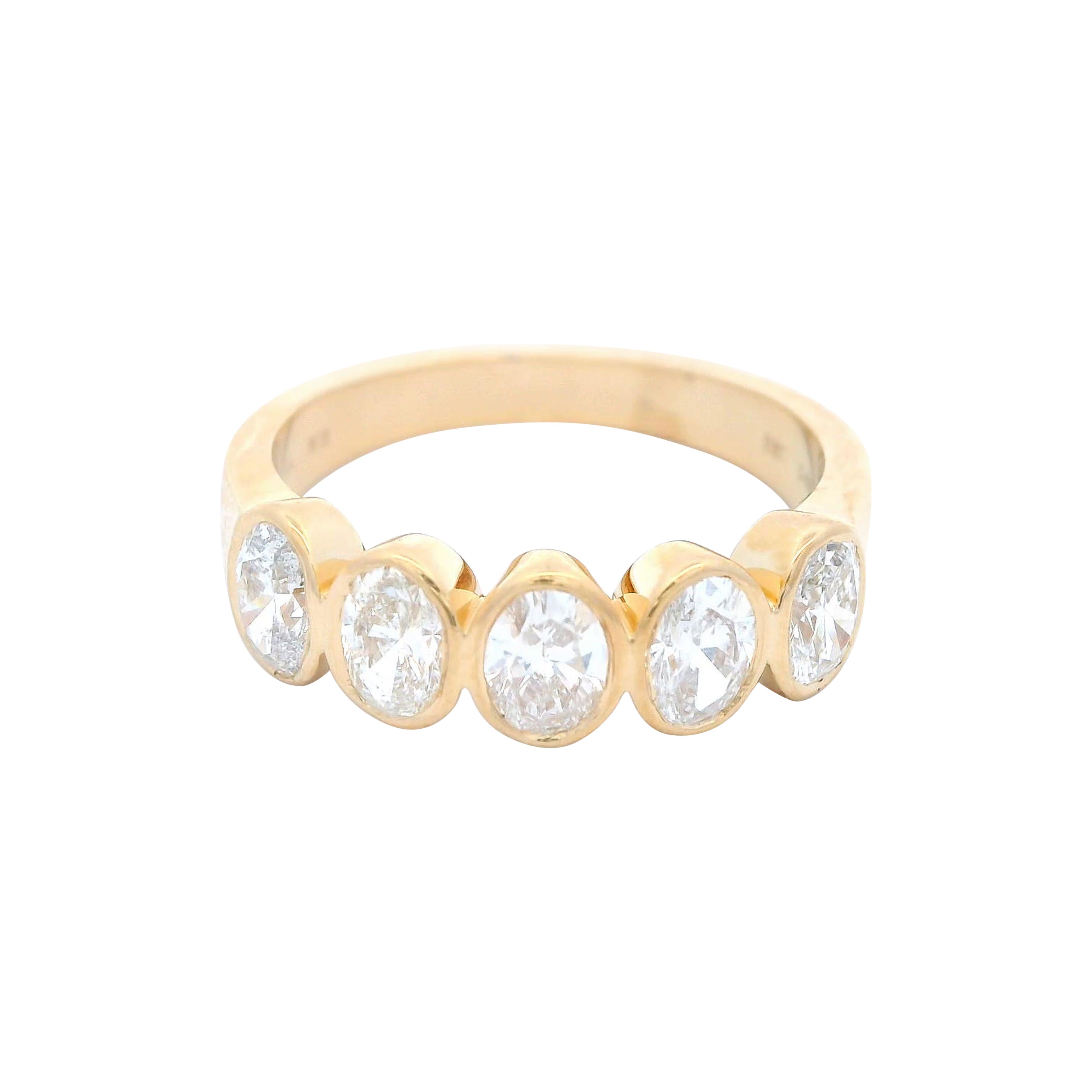 Alexander Beverly Hills Media alianza de diamantes ovalados de 1,18 ct Oro amarillo de 18k