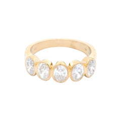 Alexander Beverly Hills Media alianza de diamantes ovalados de 1,18 ct Oro amarillo de 18k