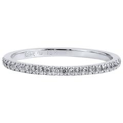 0.11 Carat Diamond 18 Karat Palladium Band Ring 9