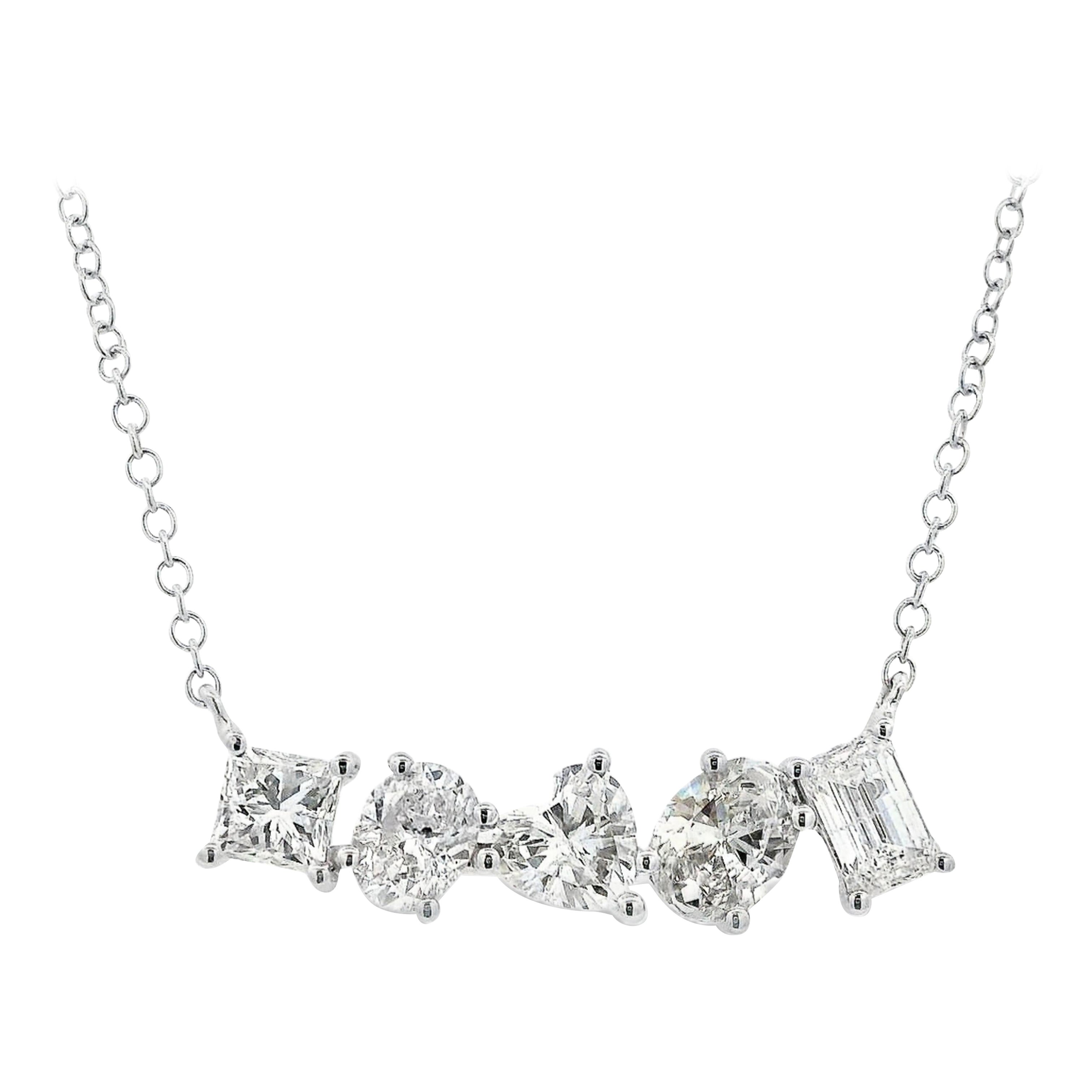 Alexander Beverly Hills 1.99ct Mixed Diamond Pendant Necklace 18k White Gold