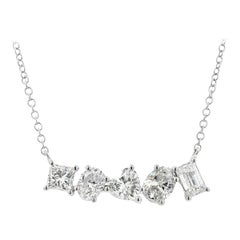 Alexander Beverly Hills 1.99ct Mixed Diamond Pendant Necklace 18k White Gold