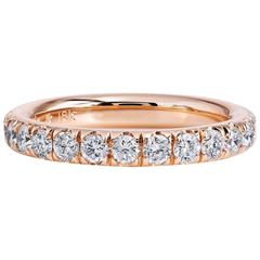 0.76 Carat Diamond 18 Karat Rose Gold Band Ring 8