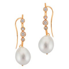 Regina Gambatesa Short Fly Earrings with Australian Pearls