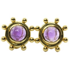 Rare Tiffany & Co. Paloma Picasso  Amethyst Gold Earrings
