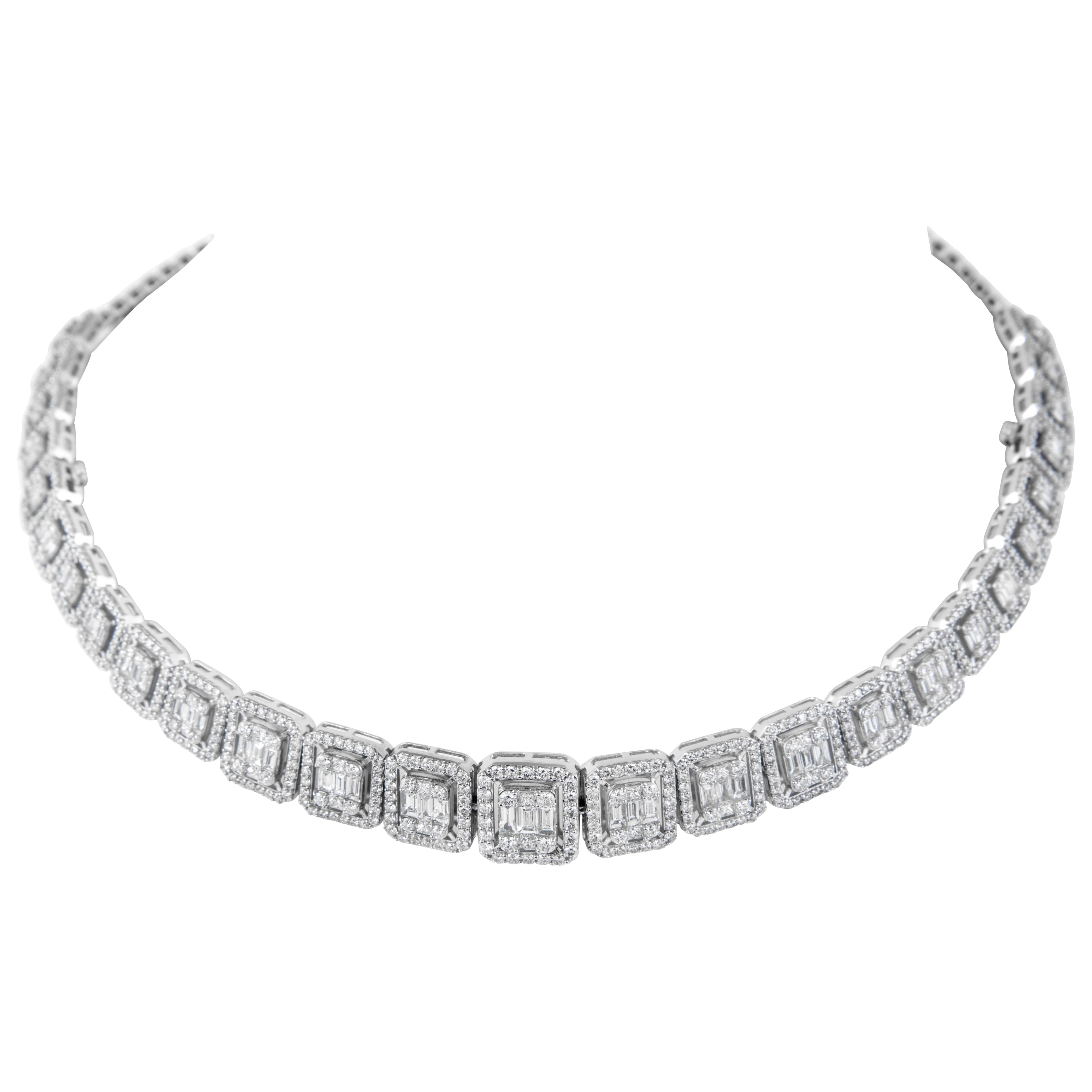 Alexander Beverly Hills 7.42ct Diamond Illusion Set Necklace/Bracelet 18k