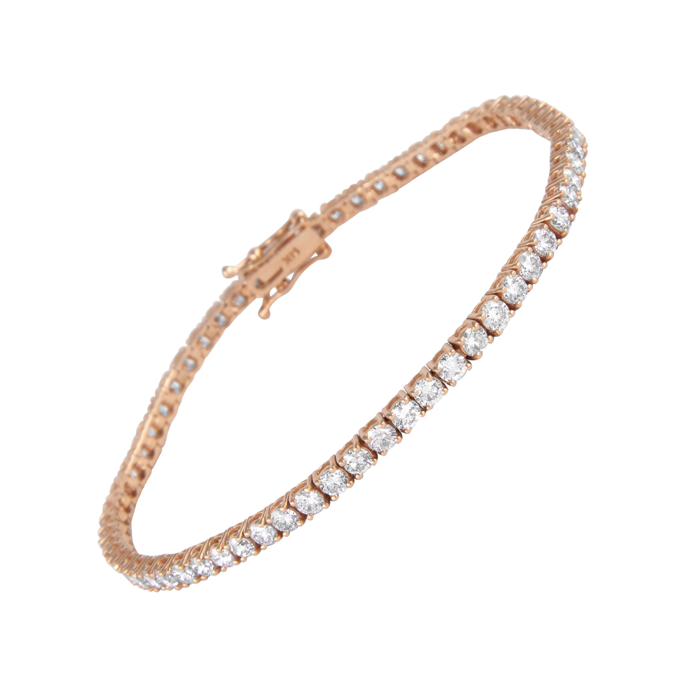 Alexander Beverly Hills Tennisarmband aus Roségold mit 4.35 Karat Diamanten