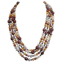 Michael Kneebone Four-Strand Multicolored Pearl Necklace