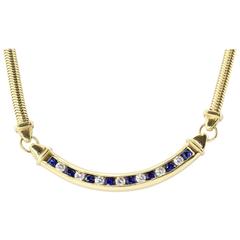 Tiffany & Co. Diamond Sapphire Gold Choker Necklace