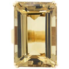 Retro 70 carat Citrine Quartz Gold Ring
