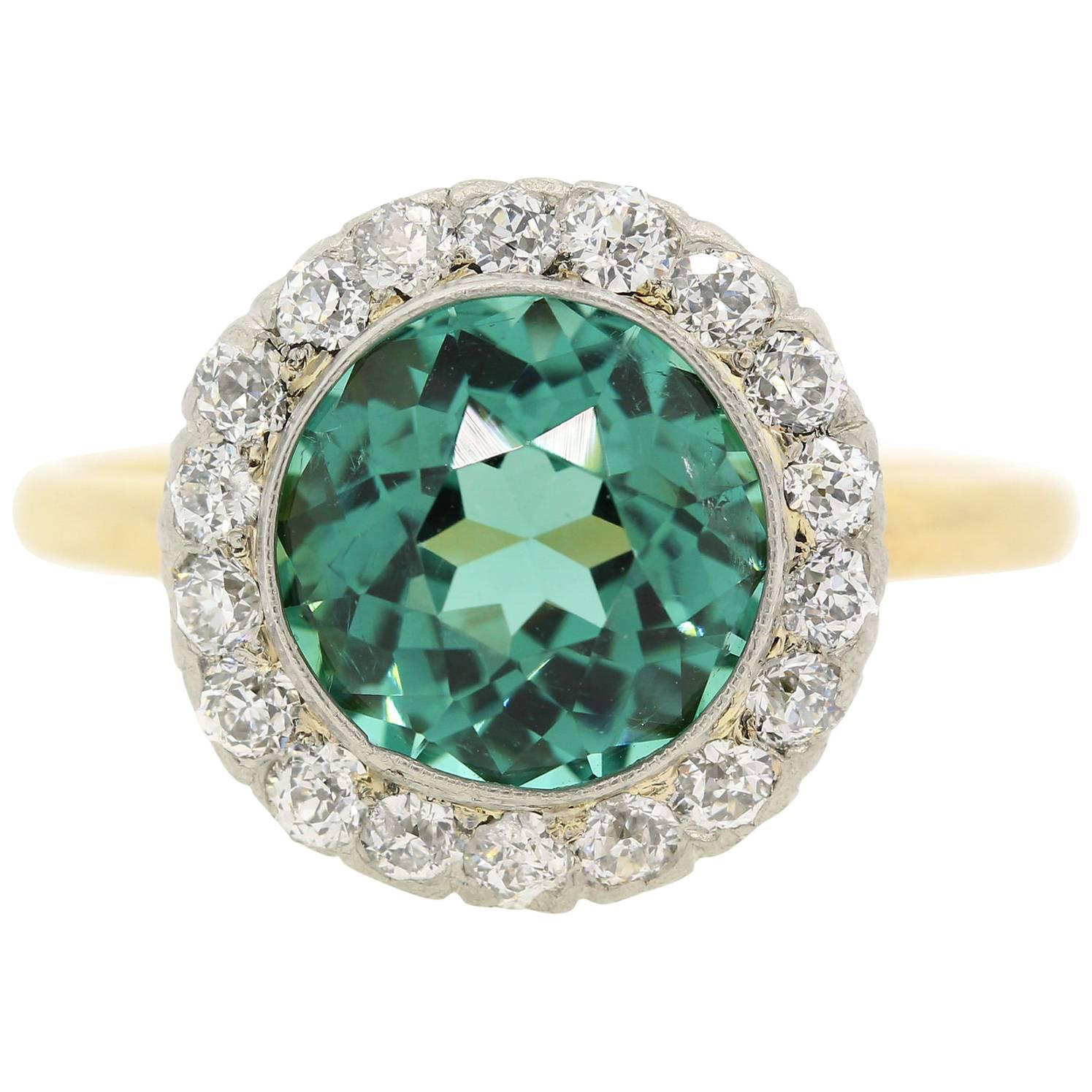 Belle Époque Tiffany & Co. Tourmaline Diamond Cluster Ring
