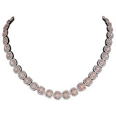 Collier IGI Certified 18.14ctw Round Fancy Pink Diamond 18K Rose & White Gold