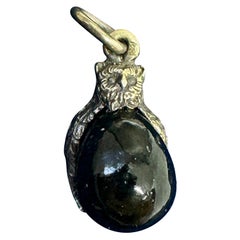 Owl Black Jade Easter Egg Pendant Necklace Charm Silver Oscar Pihl Russian
