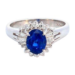1.88 Carat Blue Sapphire Platinum Ring