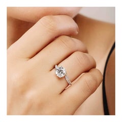 Anello di Moissanite a forma di tondo Anello di Moissanite 2 CT in argento 925 Regalo.