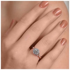 Anello a forma di cerchio con foglie di baia di moissanite Anello solitario in argento 925 per donna