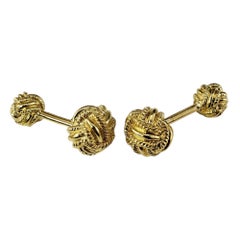 Tiffany & Co. Schlumberger 18K Yellow Gold Rope Knot Cufflinks #19381