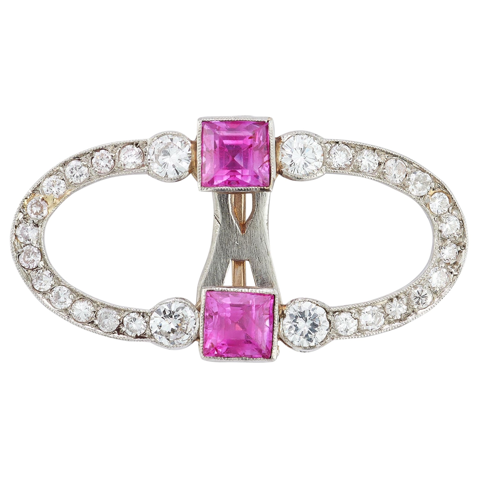 Cartier Art Deco Ruby Clip Brooch