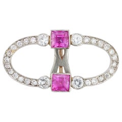 Cartier Art Deco Ruby Clip Brooch