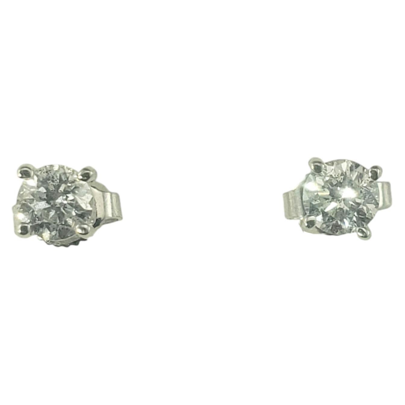 14 Karat White Gold Diamond Stud Earrings #19460