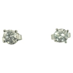 14 Karat White Gold Diamond Stud Earrings #19460