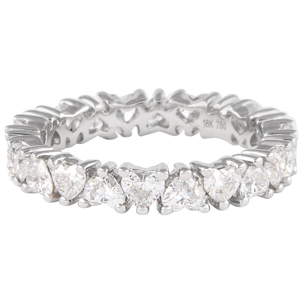 Alexander Beverly Hills 1.92ct Heart Diamond D-F VVS2/VS1 Eternity Band 18k 5.25