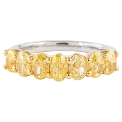 Alexander Beverly Hills 2.20ct Amarillo Ovalado Diamante Media Eternidad 18k Dos Tonos