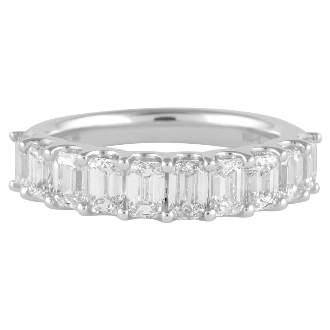 Alexander Beverly Hills 1.91ct Emerald Cut Diamond Half Eternity Band Ring 18k