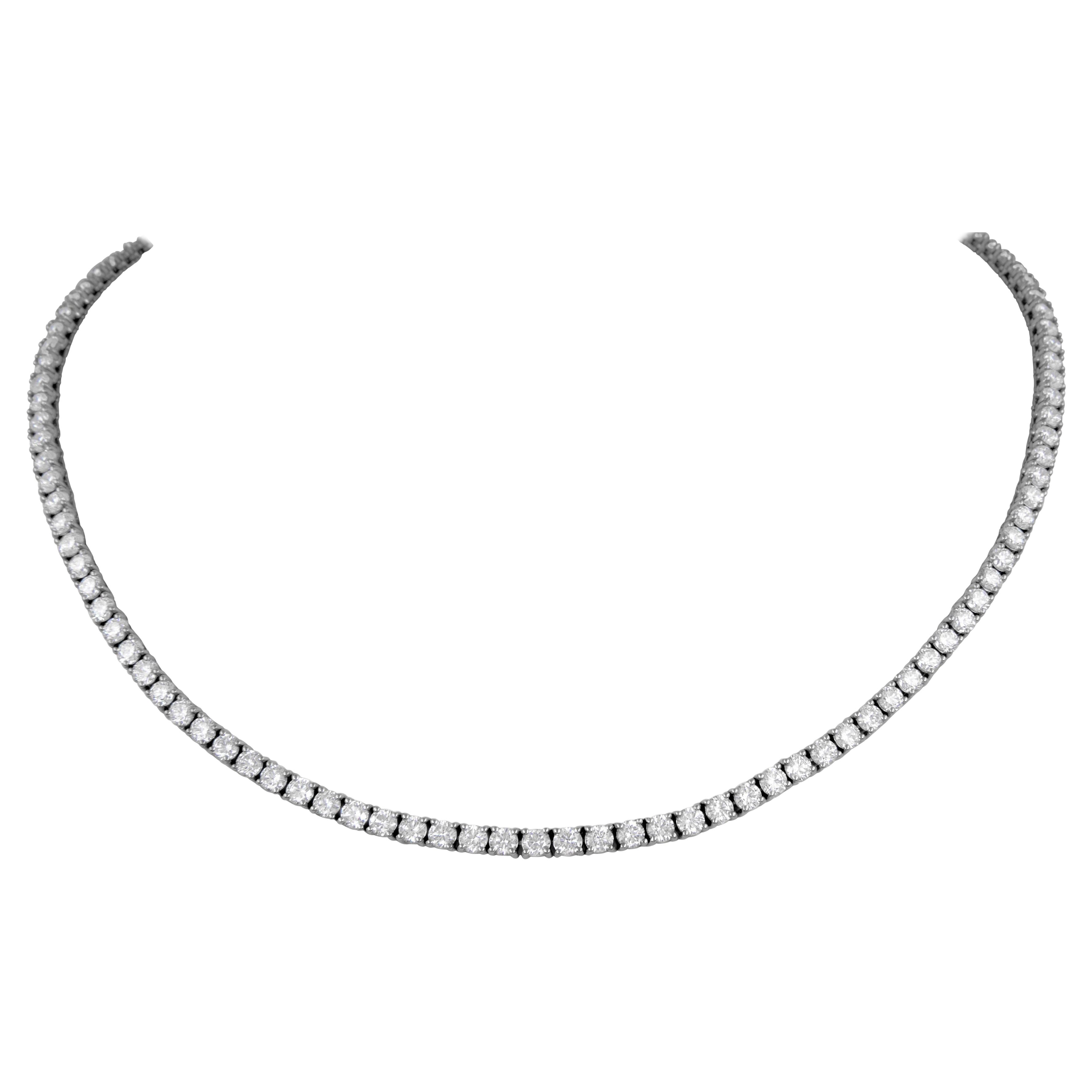 Alexander Beverly Hills 11.20ct Diamond Tennis Necklace 18k White Gold 15.5in