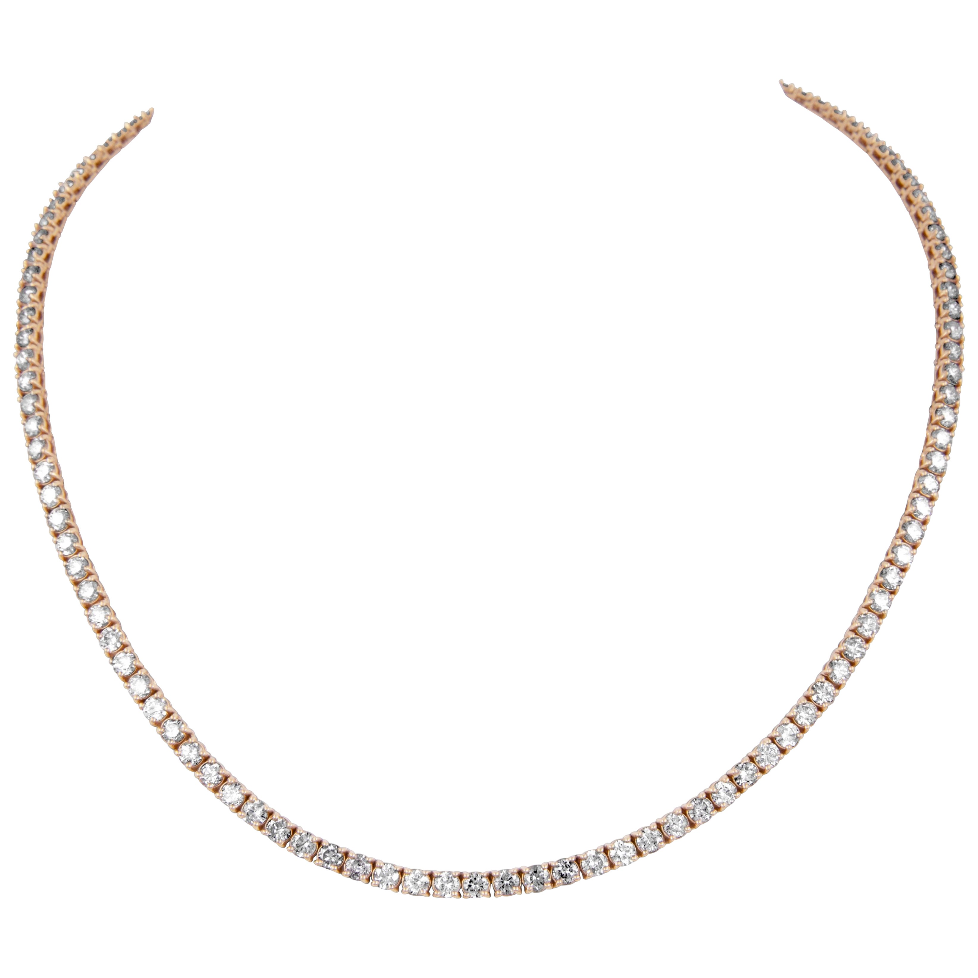 Alexander Beverly Hills 11.75ct Diamond Tennis Necklace Rose Gold