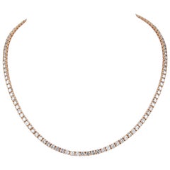 Alexander Beverly Hills 11.75ct Diamond Tennis Necklace Rose Gold