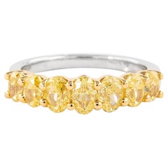Alexander Beverly Hills 2.16ct Amarillo Ovalado Diamante Media Eternidad 18k Dos Tonos