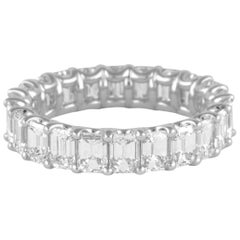 Alexander Beverly Hills 4.68ct Emerald Cut Diamond Eternity Band 18k S.6.25