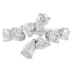 Alexander Beverly Hills 1,52 Karat Multi Diamant Bypass-Ring 18k Weißgold