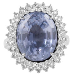 Alexander Beverly Hills GIA 14.53ct No Heat Ceylon Sapphire & Diamonds Ring 18k