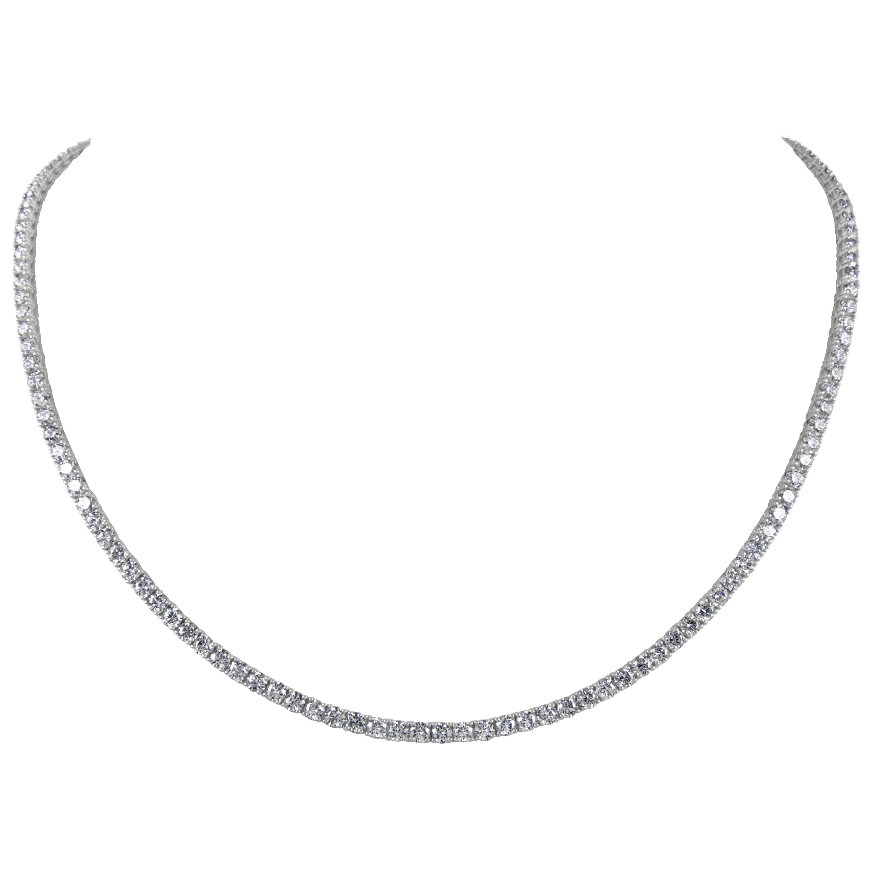 Alexander Beverly Hills Collier Tennis 17.35ct Diamond 18k White Gold 18.5in