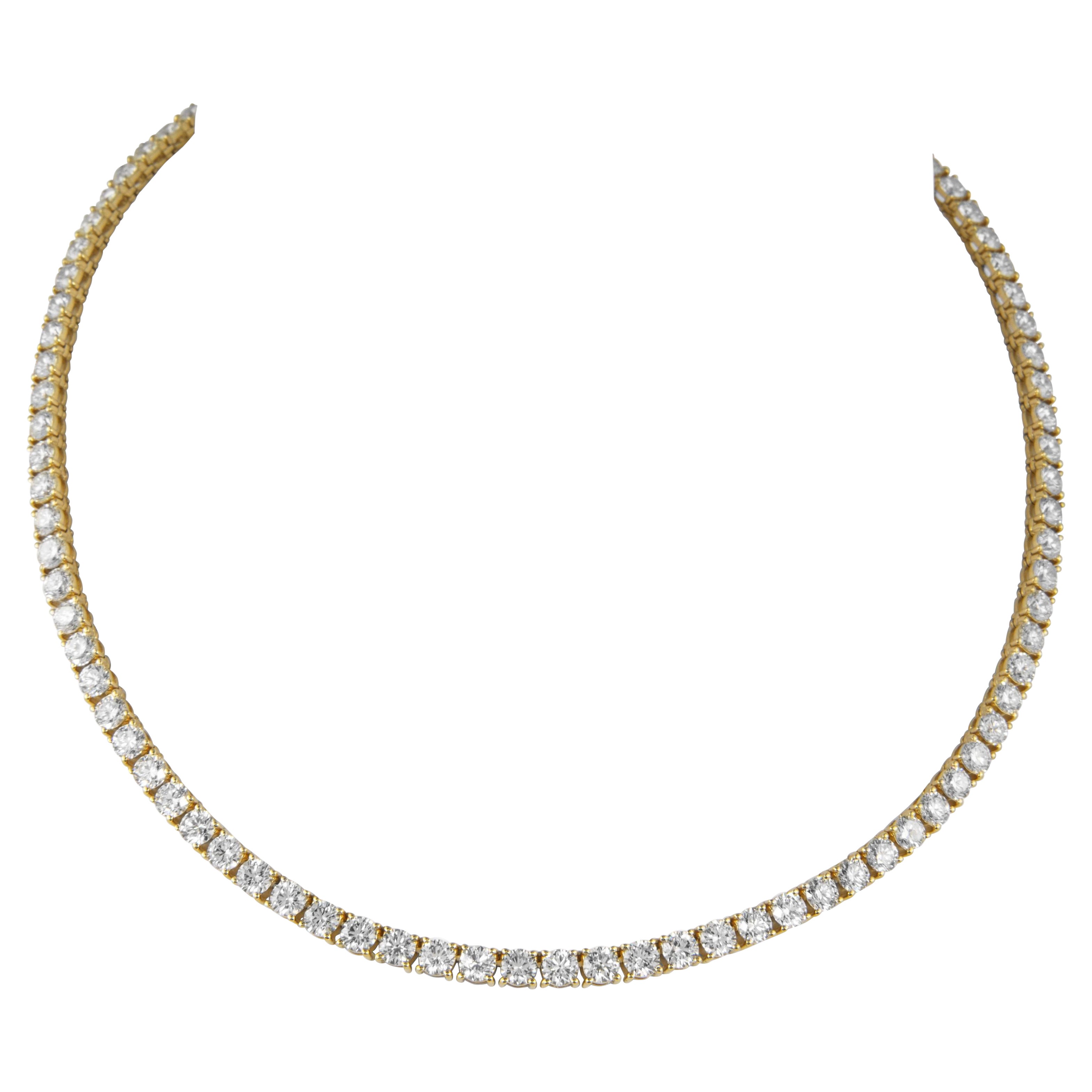 Alexander Beverly Hills Collier de tennis en or jaune 18k avec 20,98 ct de diamant