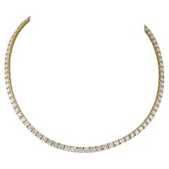 Alexander Beverly Hills 20.98ct Diamond Tennis Necklace 18k Yellow Gold 16in