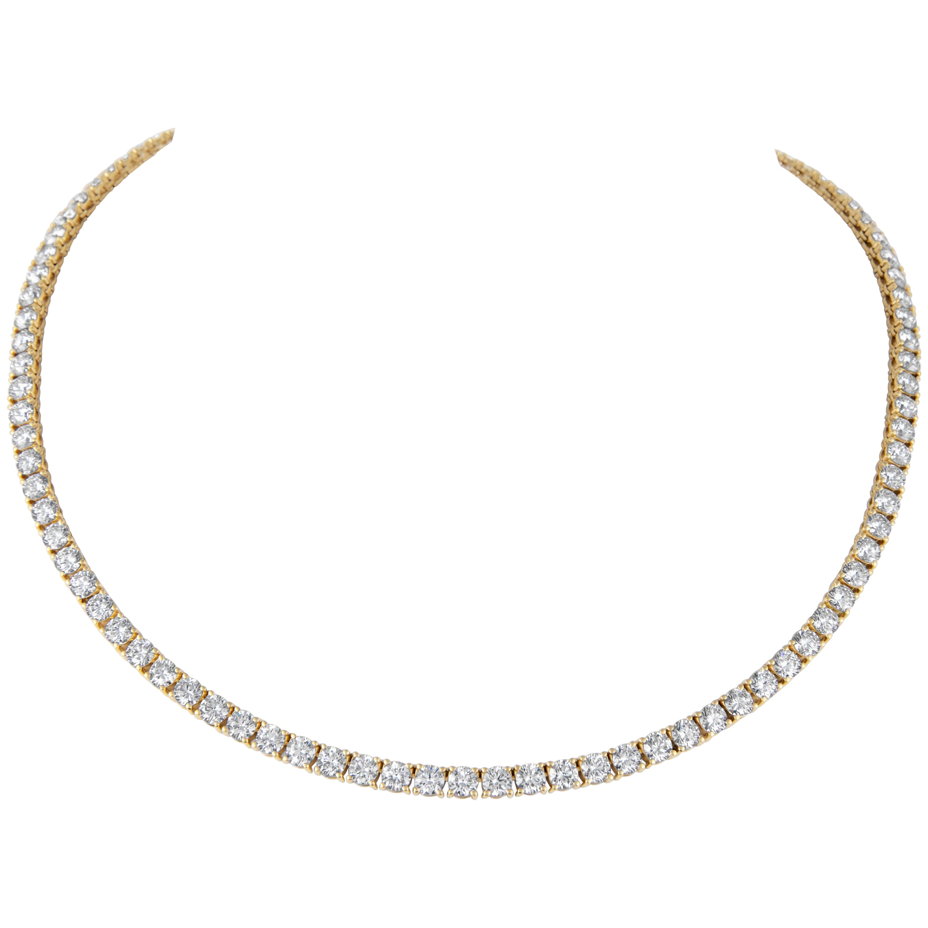 Alexander Beverly Hills 19,28ct Collana Tennis con diamanti in oro giallo 18k 16in