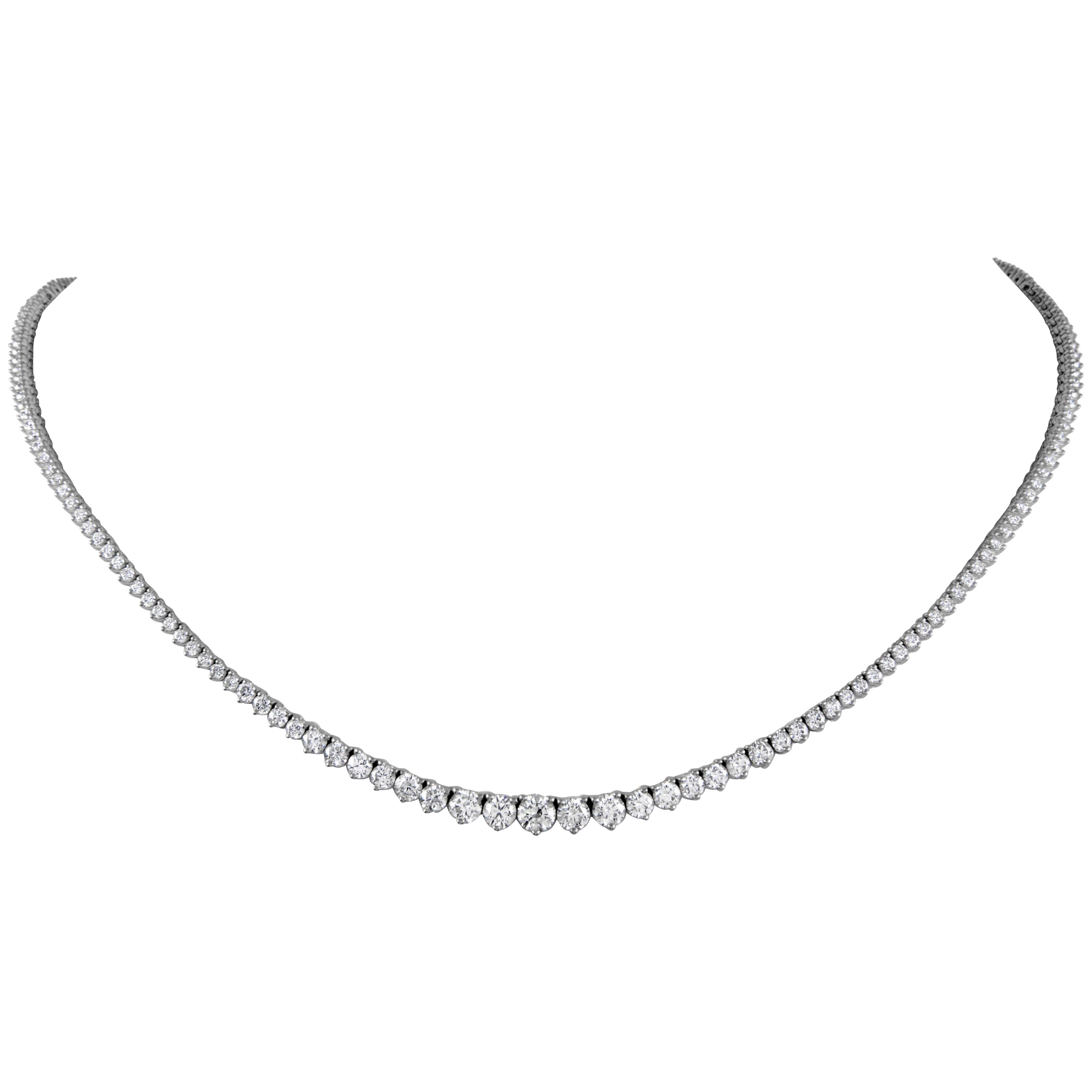 Alexander Beverly Hills 7.70ct Diamond Tennis Riviera Necklace White Gold
