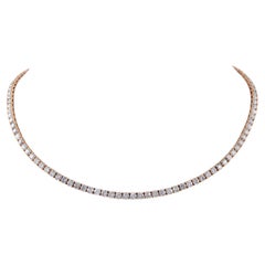 Alexander Beverly Hills Collier tennis en or rose avec diamants ronds de 17.55 carats