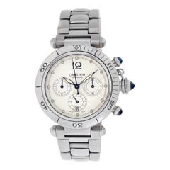 Cartier Pasha Chronograph 38mm W31030H3, schwarz