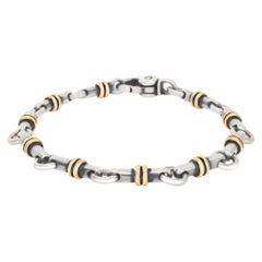 Stainless steel and 18k yellow gold Tiffany & Co. bar link bracelet