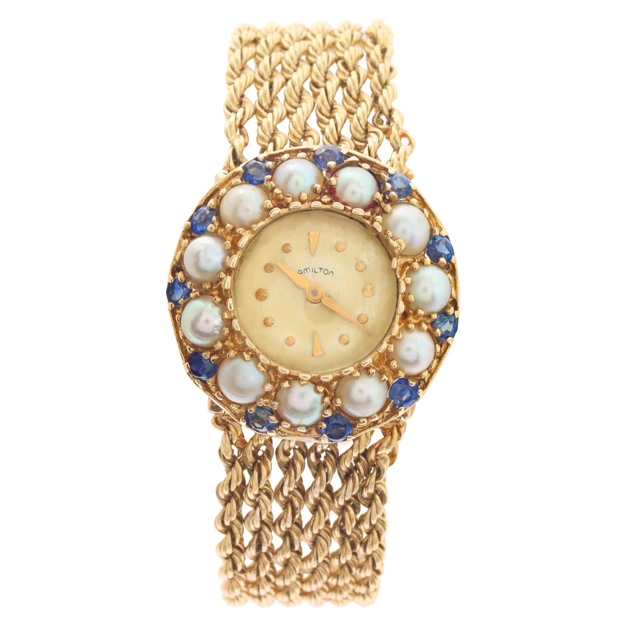Hamilton watch on six strands chain style bracelet For Sale