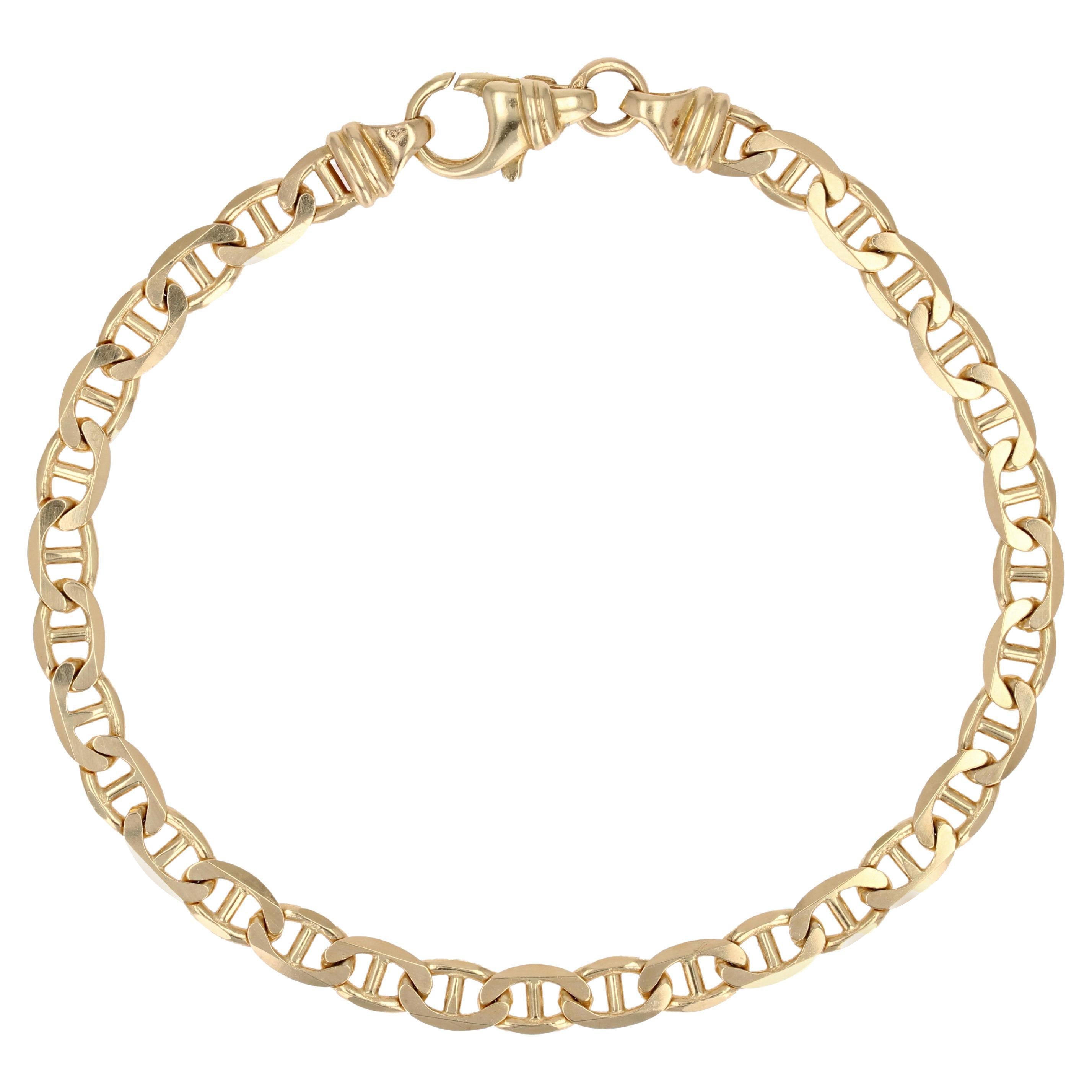 French Modern Marine Mesh 18 Karat Yellow Gold Bracelet