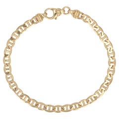 Bracciale moderno francese a maglia marina in oro giallo 18 carati
