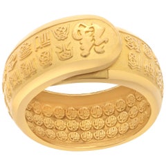 24k yellow goldInfinite Blessings 999 pure gold ring