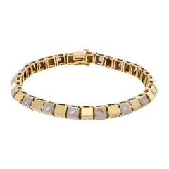 18k white & yellow gold Box diamond link bracelet