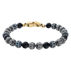 18k gold David Yurman Spiritual Bead bracelet with black onyx and black diamonds