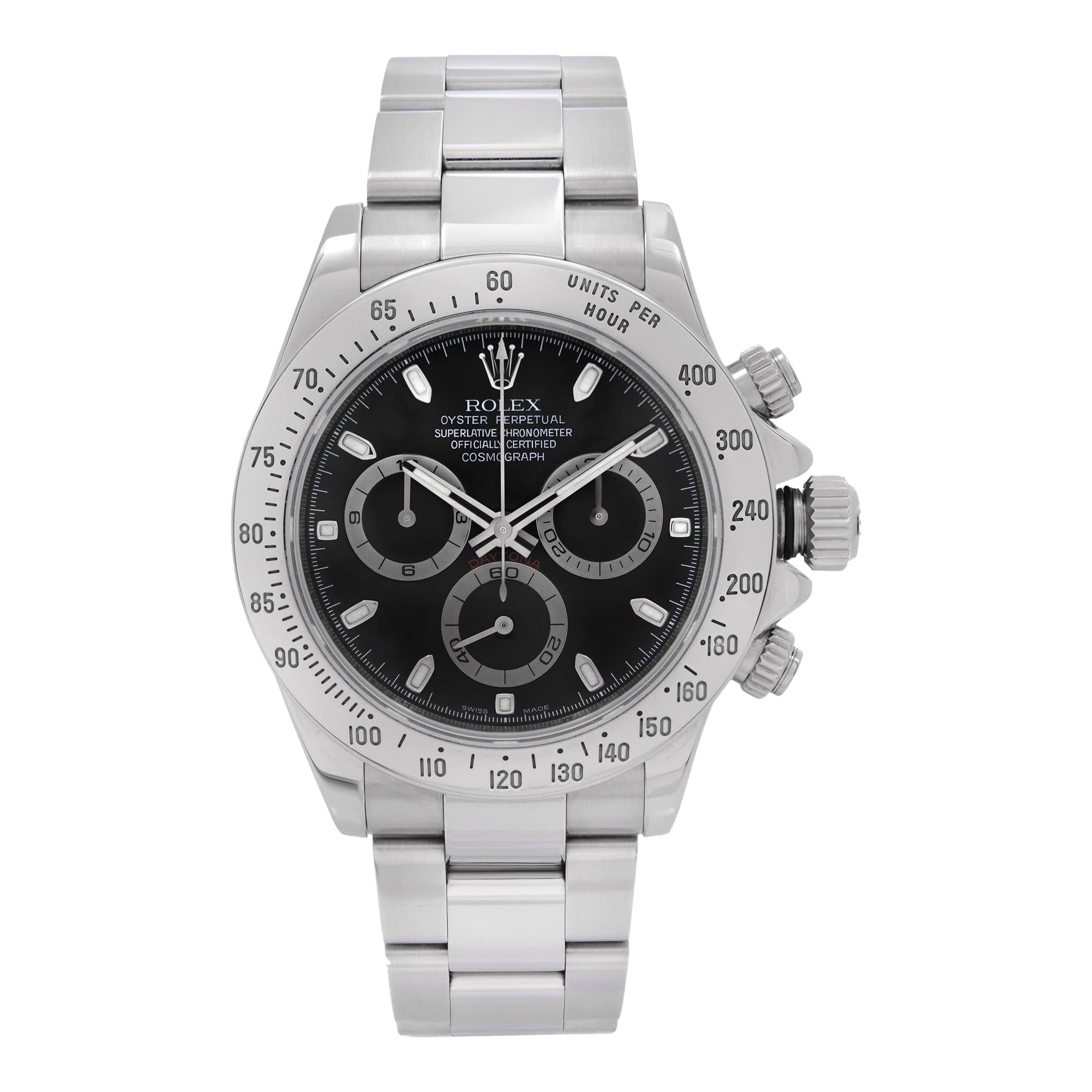 Rolex Cosmograph Daytona Acero Esfera Indice Negra Reloj Automático Caballero 116520