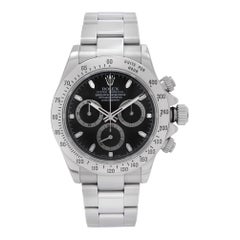 Rolex Cosmograph Daytona Steel Black Index Dial Automatic Mens Watch 116520
